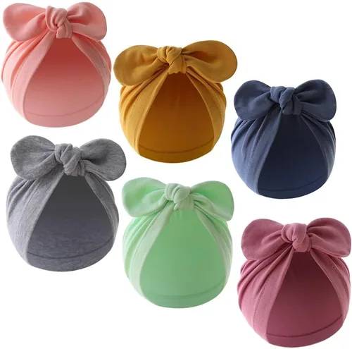 Vista 2 de PHEZEN 6 sombreros de bebé recién nacido, gorro suave lindo para niños y niñas de 0 a 6 meses, gorro de hospital tipo 4, Type 4