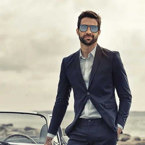 Vista 2 de OYS Lentes de sol retro para hombres y mujeres, polarizados, lentes de aviador, ligeros TR90, marco TAC, protección UV