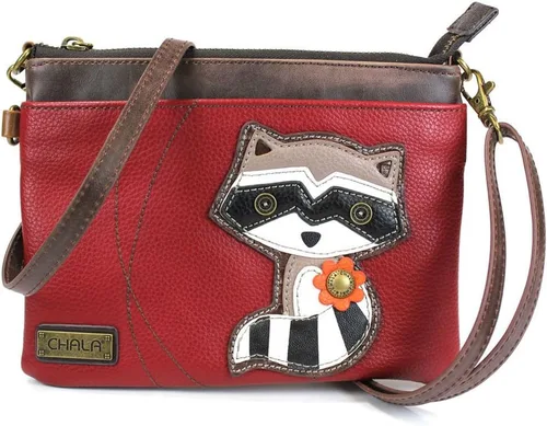Vista 24 de CHALA Mini bandolera/bolso con correa convertible elegante, compacto, versátil Loro azul - Gris cálido