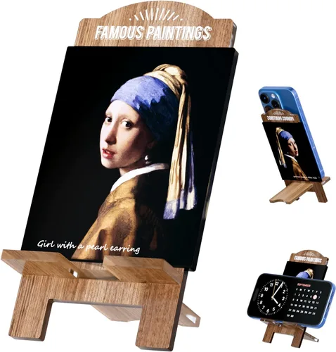 Vista 9 de Bonito y artístico soporte para teléfono celular para escritorio, soporte multifuncional para teléfonos, iPads, interruptor, Kindle y consolas
