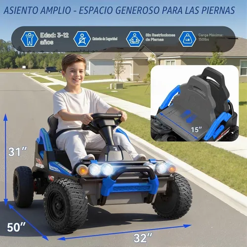 Vista 4 de 24V Ride On Toys for Big Kids 3-12, Enhanced Metal Frame, 150 Lbs, Blue