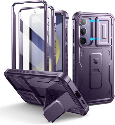 Vista 77 de Dexnor Funda para Samsung Galaxy S24 con Cubierta Deslizante Integrada para Cámara y Protector de Pantalla y Soporte, Funda Resistente a los Golpes
