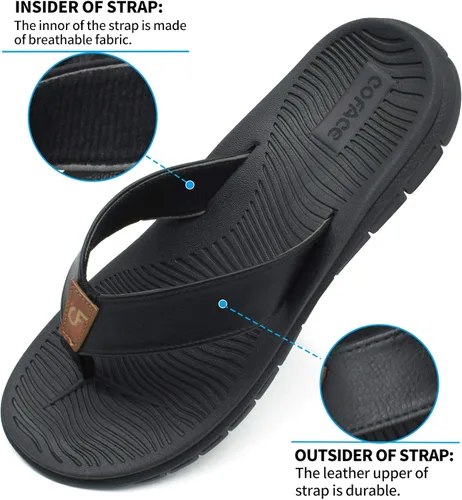 Vista 2 de COFACE Chanclas deportivas para hombre-Casual-Comfort-Sandalias-Con Soporte de Arco-Exterior-Playa-Talla 713