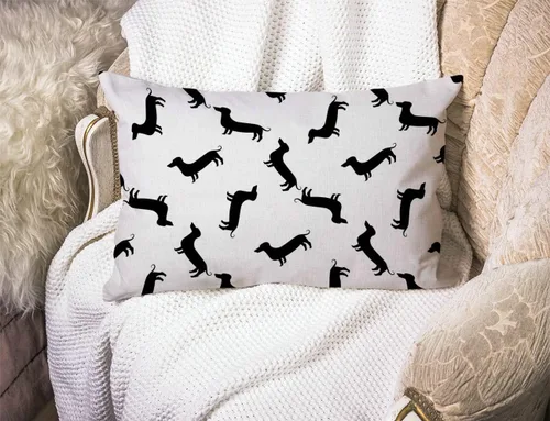 Vista 3 de Solekla Fundas de Cojines Decorativos de Granja para Exteriores para Sofá Cama Patrón de Perro Dachshund Weiner Funda de Almohada de Decoración
