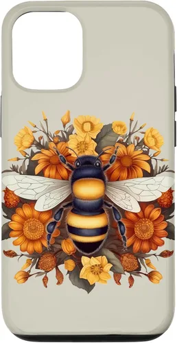 Vista 26 de iPhone 16 Boho Flower Bee Honey Beekeeper Daisy Sunflower Bee Case