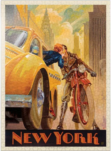 Vista 10 de MyPuzzle New York Minute, Vintage Poster - Rompecabezas prémium de 100 piezas para adultos