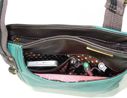 Vista 7 de Chala Bolsa de mensajero con doble cremallera y bolsa de regalo