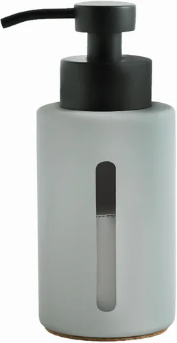 Vista 11 de Enra Dispensador de jabón de vidrio con ventana transparente, dispensador de bomba manual de acero inoxidable mate de 12 onzas, dispensador de jabón