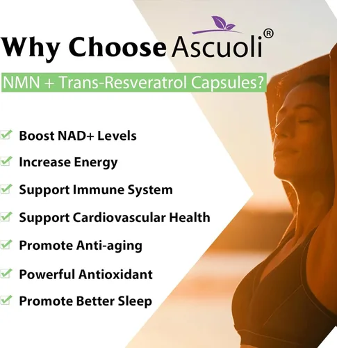 Vista 7 de Sublingual NMN 500mg + Trans-Resveratrol 400 mg, fórmula avanzada 3 en 1 99% puro NMN Resveratrol Suplemento para Boost* NAD, células, inmune