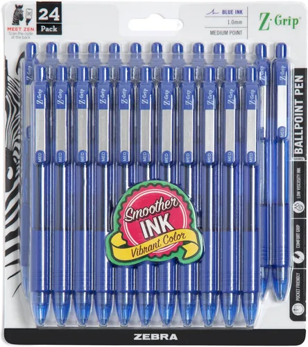 Vista 17 de Zebra Pen Z-Grip - Bolígrafo retráctil de punta media, 3/64 pulgadas, tinta negra, 12