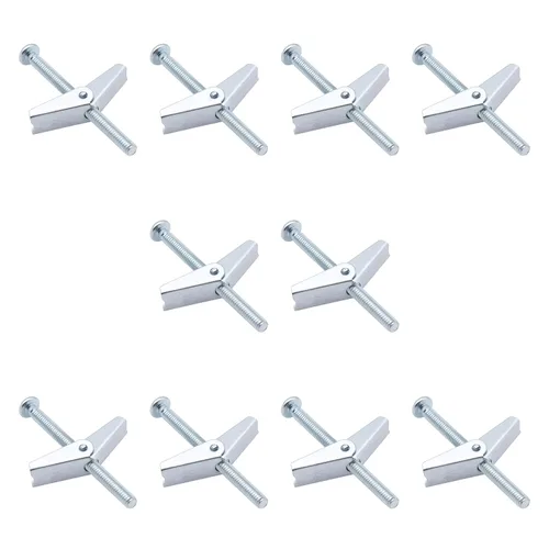 Vista 7 de HELIFOUNER 10 anclajes de palanca de 1/4 de pulgada para paneles de yeso, pernos de anclaje, anclajes para paneles de yeso, tornillos con anclajes