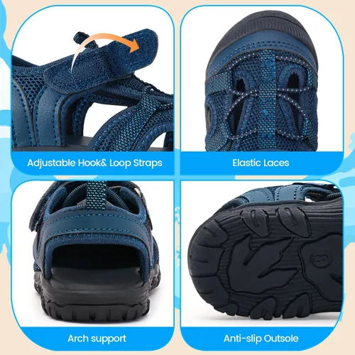 Vista 6 de Roknemo Sandalias ligeras para niños y niñas, zapatos de agua para niños y niñas, para verano, atléticas, deportivas, para exteriores, playa