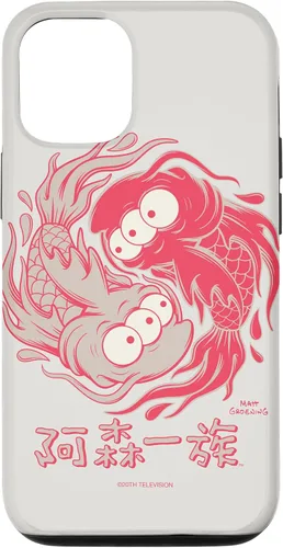 Vista 26 de Funda blanca japonesa para iPhone 16 Los Simpsons Koi Blinky Yin Yang