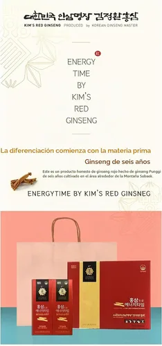 Vista 2 de Extracto de ginseng rojo de 6 años de Kim coreano Tiempo energético (0.3 fl oz x 30)