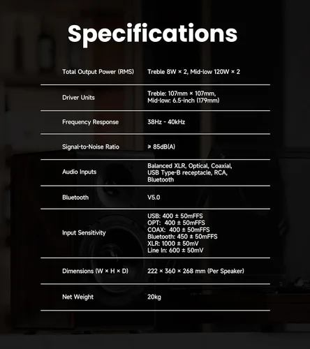 Vista 8 de Edifier Altavoces de audio S3000MKII Hi-Res 2.0, 256W RMS, audio doméstico