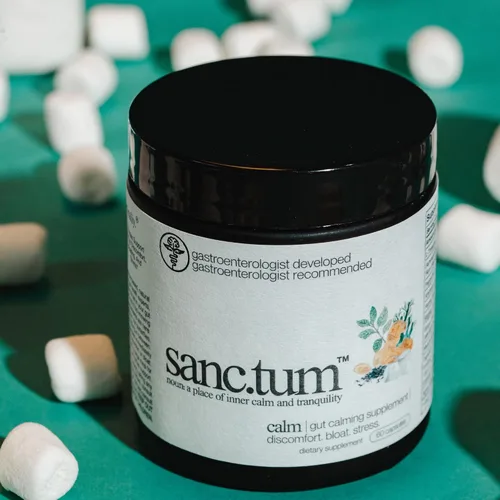 Vista 12 de Sanctum Suplemento calmante intestinal formulado por médicos y recomendado por médicos para malestar, hinchazón y estrés