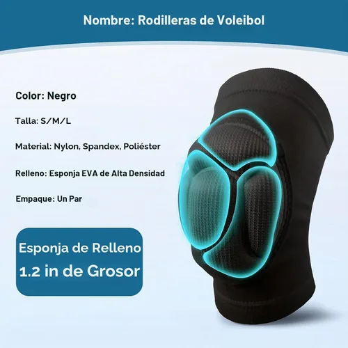 Vista 3 de Rodilleras de voleibol, equipo de protección de grado profesional con absorción de impactos y antideslizantes, rodilleras de compresión