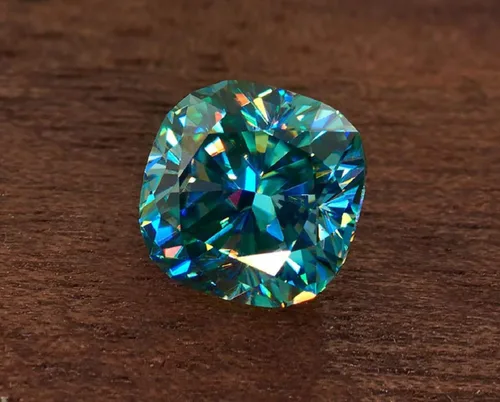 Vista 2 de Mois Moissanita suelta de 3 quilates, diamante de moissanita de color azul, claridad VVS1, piedra preciosa brillante de corte cojín para hacer