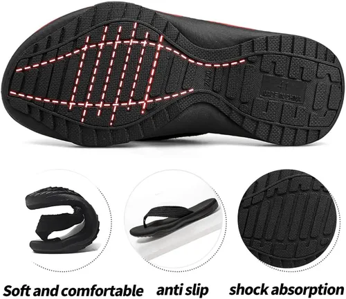 Vista 2 de MGGMOKAY Sandalias cómodas para hombre, con soporte de arco, sandalias casuales con correa en T para hombre, sandalias de verano para la playa