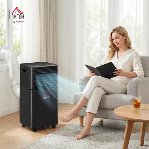 Vista 2 de HOMCOM Aire acondicionado portátil de 8000 BTU para habitaciones de hasta