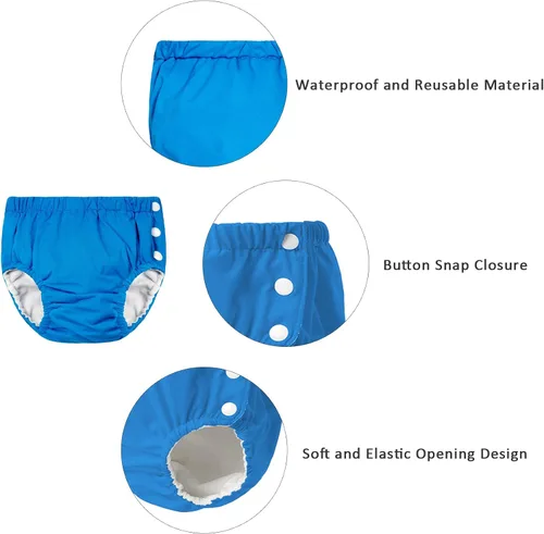 Vista 4 de Durio Pañales de natación reutilizables lavables para bebé pañales de natación unisex para niños pequeños