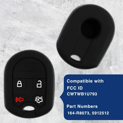 Vista 5 de KeylessOption Funda de Llave de Reemplazo para Ford Edge Escape Explorer Flex Focus Fusion Mustang Taurus 2007 2008 2009 2010 2011 2012 2013 2014