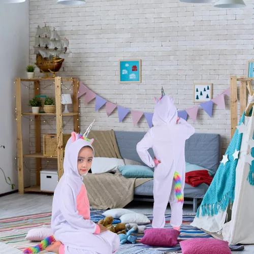 Vista 5 de Besutolife Disfraces de unicornio para niñas, disfraz de unicornio para cosplay, fiesta de juegos familiares
