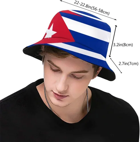 Vista 3 de Lindos sombreros de pescador de bandera plegable patriótico a la moda, gorra de pescador para viajes de verano al aire libre para adultos, mujeres