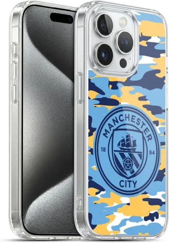Vista 112 de Head Case Designs Funda de gel con licencia oficial del Manchester City Man City FC Blue Moon Badge Camou [protección de grado militar] compatible