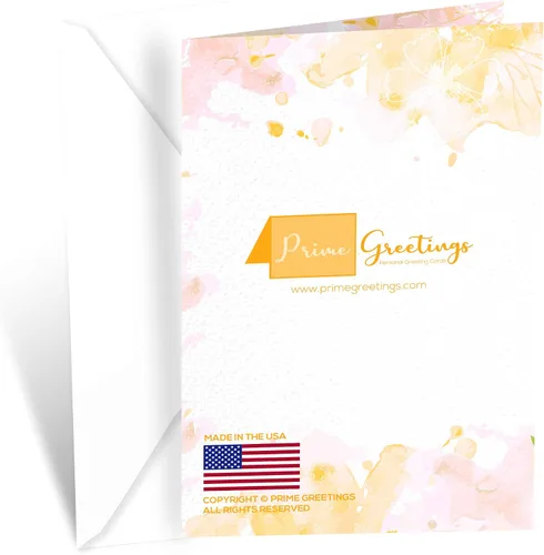 Vista 4 de Prime Greetings Tarjeta romántica de cumpleaños para esposa, hecha en Estados Unidos, ecológica, tarjeta gruesa con sobre de alta calidad de 5 x