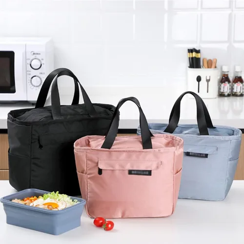 Vista 5 de Bolsa de almuerzo para adultos, bolsa térmica con aislamiento, bolsas de almuerzo reutilizables para mujeres/hombres para oficina, trabajo, picnic