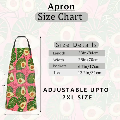 Vista 2 de Delantal de libro vintage, delantal de cocina ajustable de tela Oxford con 2 bolsillos, Aguacateapron35