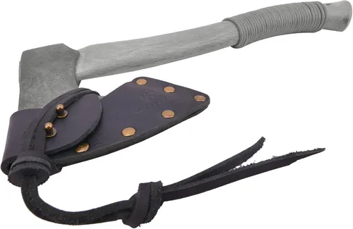 Vista 12 de Funda de cuero para hacha, funda de piel de búfalo para la cabeza del hacha con trabillas para cinturón, protector de hacha