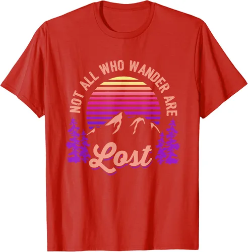 Vista 107 de Not All Who Wander Are Lost Vintage Mountains - Camiseta de senderismo, Negro, S