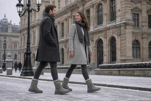 Vista 3 de Aumu - Botas de nieve de invierno para mujer Beige