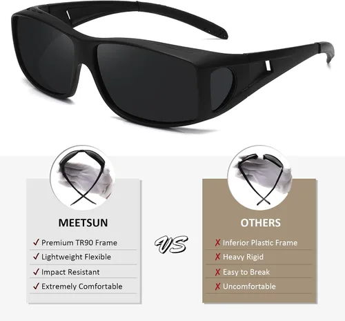 Vista 5 de MEETSUN Lentes de sol ajustables para hombres y mujeres gafas de sol polarizadas 100 protección UV400