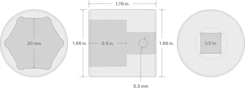 Vista 39 de TEKTON SID23109 Dado de impacto profundo de 6 puntos de 23/64 pulgada (9 mm) impulsor de 1/2 pulgada