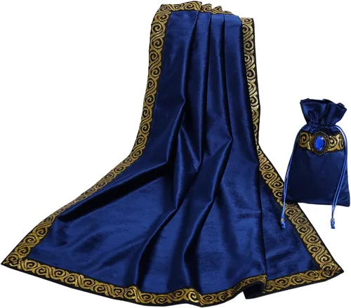 Vista 26 de BLESSUME Mantel de tarot de altar para lectura con bolsa negra