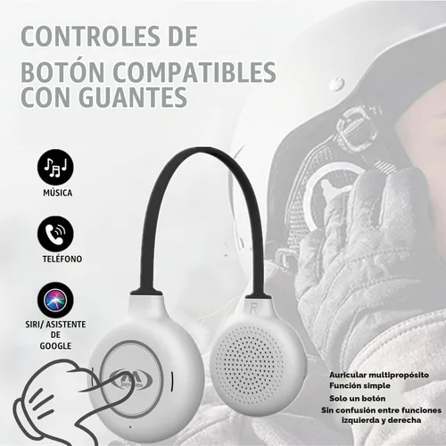 Vista 2 de Casco con auriculares para esquí, altavoces Bluetooth inalámbricos verdaderos para esquí, snowboard, ciclismo de montaña