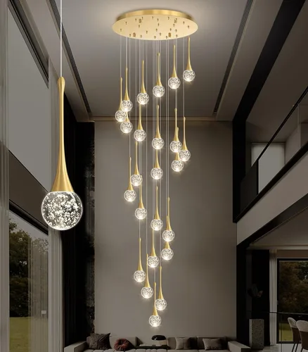 Vista 36 de Lámparas colgantes modernas para isla de cocina, LED, regulable, cristal glamuroso, iluminación colgante de techo para comedor, pasillo, dormitorio