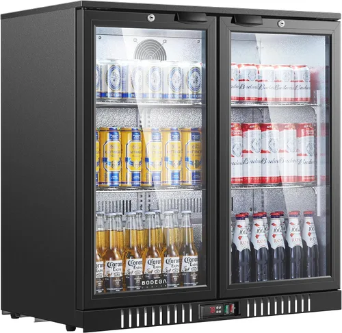 Vista 10 de BODEGA COOLER - Enfriador de barra trasera de 2 puertas, refrigerador comercial de bebidas de 7.4 pies cúbicos, refrigerador de bebidas debajo