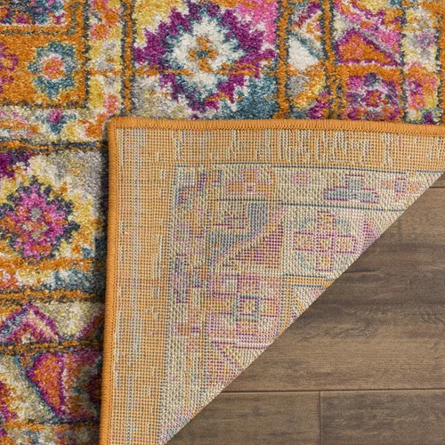 Vista 8 de SAFAVIEH Madison Collection - Alfombra decorativa de 2'3" x 3'11", color azul y fucsia, diseño de medallón bohemio chic, no desprende pelusa
