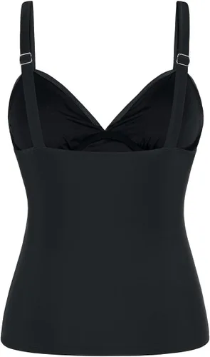 Vista 5 de Hilor Tankini con aros para mujer, con control de abdomen, fruncido, cuello en V, traje de baño solo