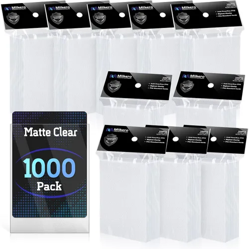 Vista 10 de Mlikero 1200 fundas para tarjetas, fundas para tarjetas mágicas mate, suaves y resistentes al desgarro, aptas para MTG, TCG, CCG (12 colores)