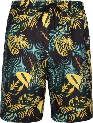 Vista 4 de Camisas hawaianas para hombre, estilo casual, con botones, manga corta, pantalones cortos estampados, trajes de vacaciones en la playa tropical
