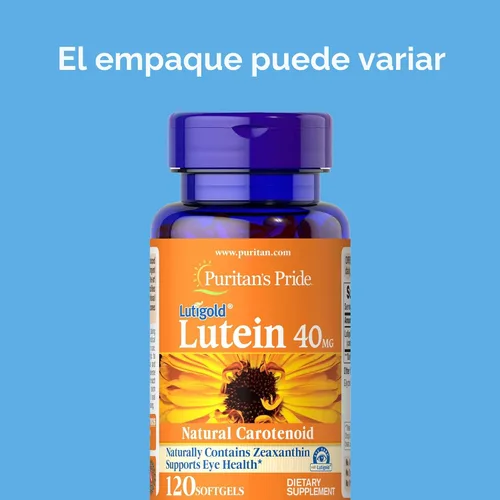 Vista 2 de Puritan's Pride Carotenoide de luteína Lutigold™ Premium 40mg con zeaxantina para hombres y mujeres, suplemento dietético para apoyo a la salud