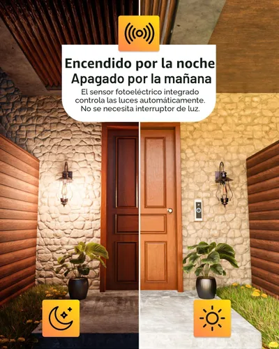 Vista 3 de Sunco - Bombilla de luz para exteriores, ST64 Edison estilo Edison con detección de luz automática, 800 LM, 7 W (equivalente a 60 W), ST19, 3000 K