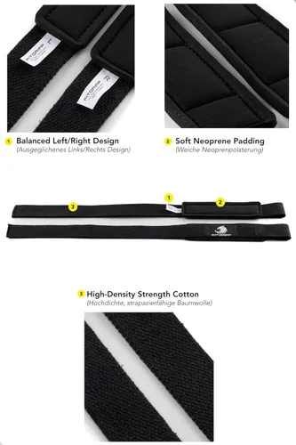 Vista 5 de Fitgriff® Correas de Levantamiento y Muñequeras (Paquete) Soporte Superior para Levantamiento de Pesas y Entrenamientos de Gimnasio - para Hombres