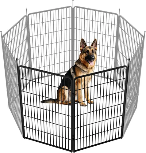 Vista 26 de SunsGrove - Cerca para perros para exteriores, corral resistente de 32 pulgadas con 2 paneles para perros pequeños y medianos, cerca de juego