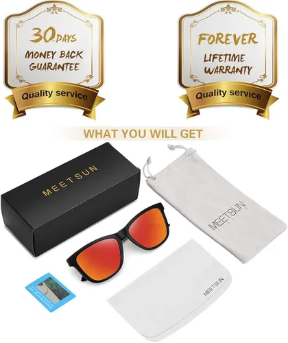 Vista 6 de MEETSUN Polarized Sunglasses for Women Men Classic Retro Designer